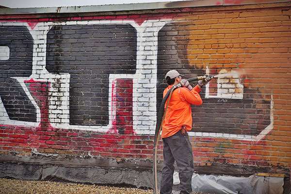 Graffiti Removal Soda Blasting